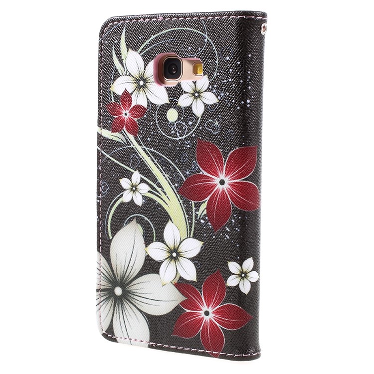 Pattern Printing Wallet Leather Mobile Phone Case for Samsung Galaxy A5 (2017) A520 - Flowers Pattern-3