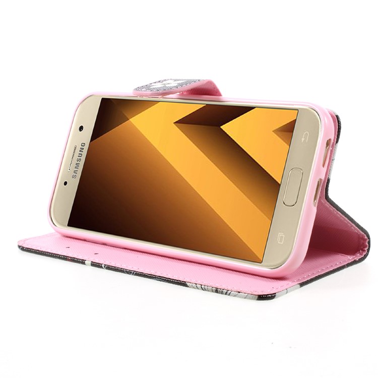 Pattern Printing Wallet Leather Mobile Phone Case for Samsung Galaxy A5 (2017) A520 - Flowers Pattern-4