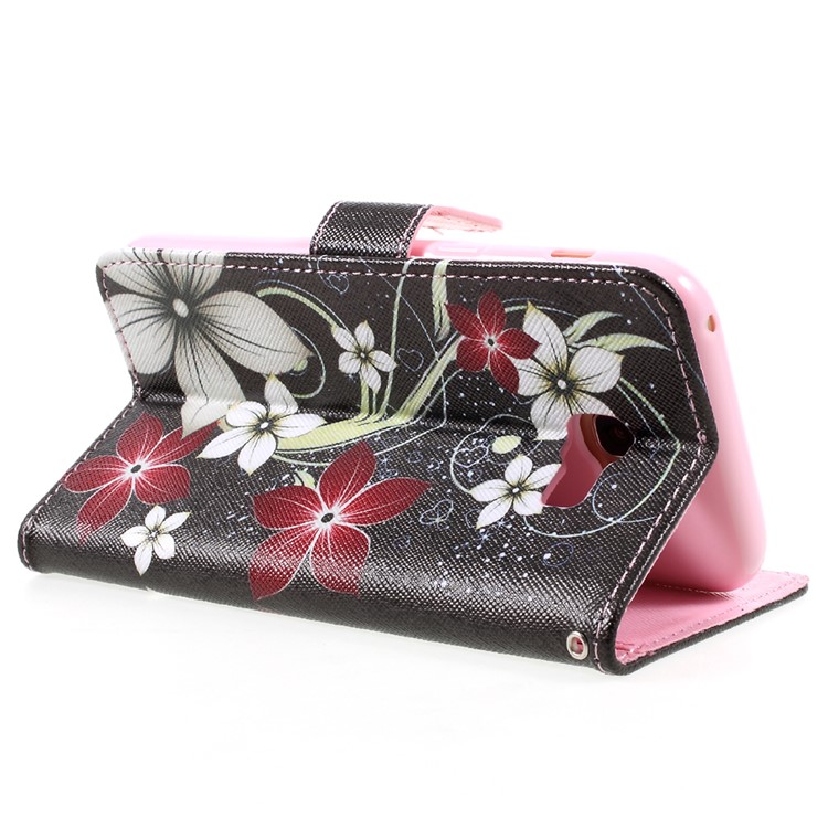 Pattern Printing Wallet Leather Mobile Phone Case for Samsung Galaxy A5 (2017) A520 - Flowers Pattern-5