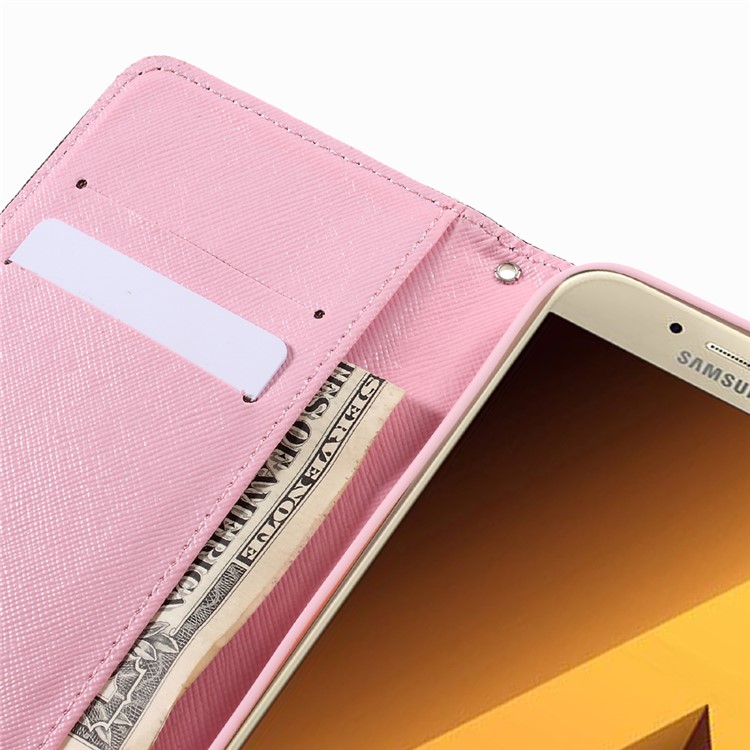 Pattern Printing Wallet Leather Mobile Phone Case for Samsung Galaxy A5 (2017) A520 - Flowers Pattern-7