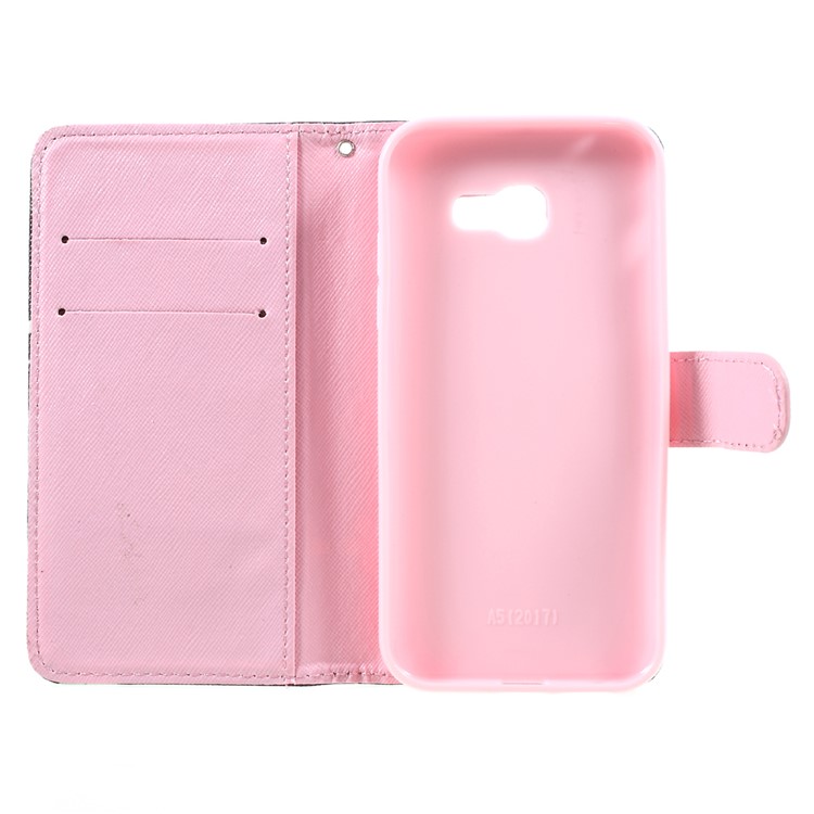 Pattern Printing Wallet Leather Mobile Phone Case for Samsung Galaxy A5 (2017) A520 - Flowers Pattern-8