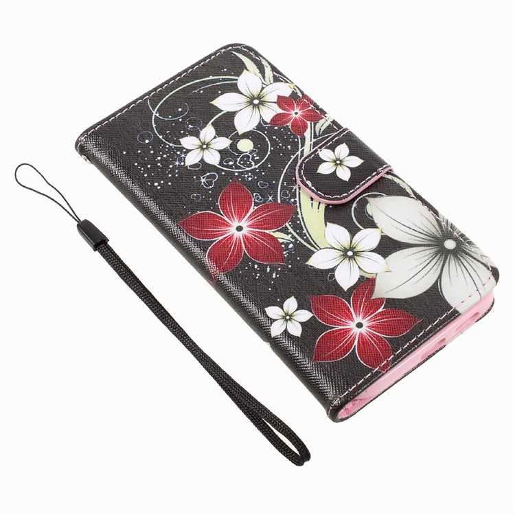 Pattern Printing Wallet Leather Mobile Phone Case for Samsung Galaxy A5 (2017) A520 - Flowers Pattern-9