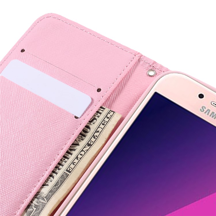 Printing Pattern Wallet Leather Cover Case with Lanyard for Samsung Galaxy A3 (2017) - Flowers Pattern-11