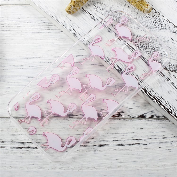 Ultra mince motif transparent cas TPU arrière pour Samsung Galaxy A3 (2017) - rose flamants-5
