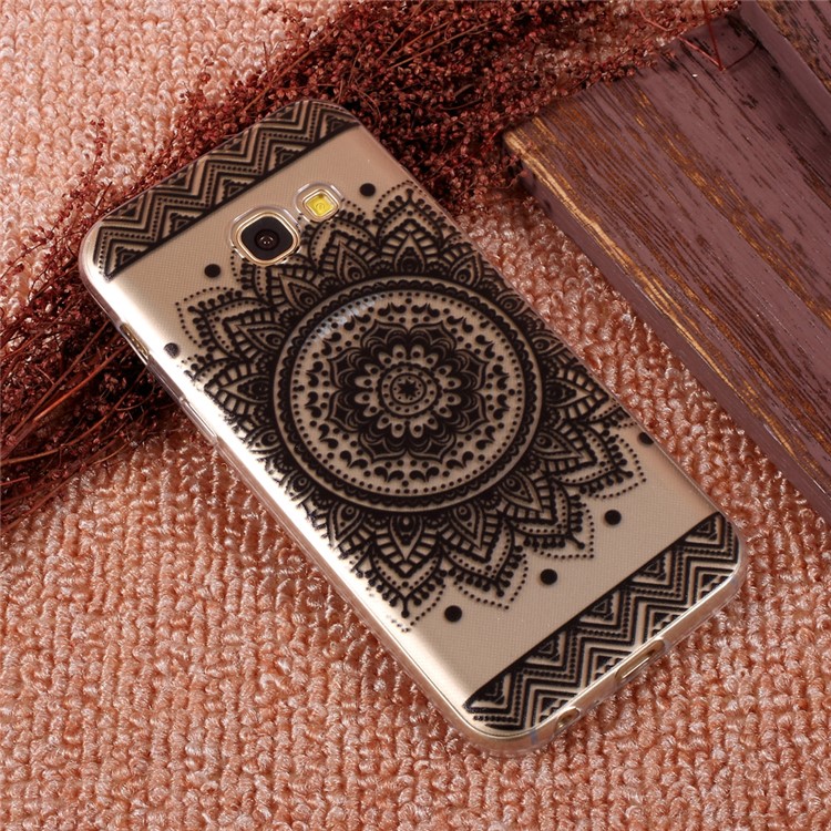 For Samsung Galaxy A3 (2017) Patterned Clear TPU Protective Case - Mandala Flower-3