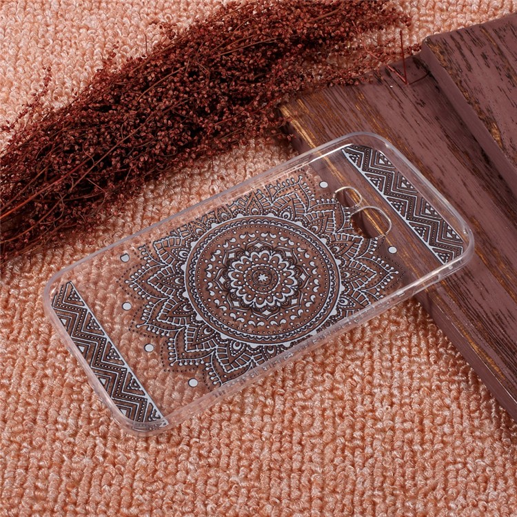 For Samsung Galaxy A3 (2017) Patterned Clear TPU Protective Case - Mandala Flower-4