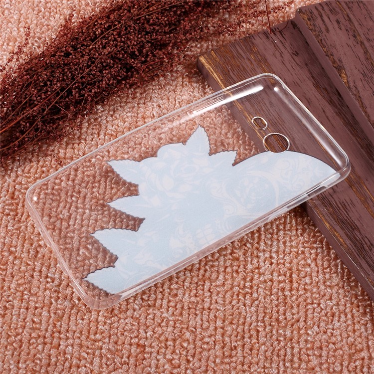 For Samsung Galaxy J5 (2017) Patterned Clear TPU Back Case Accessory - Skull with Rose-2