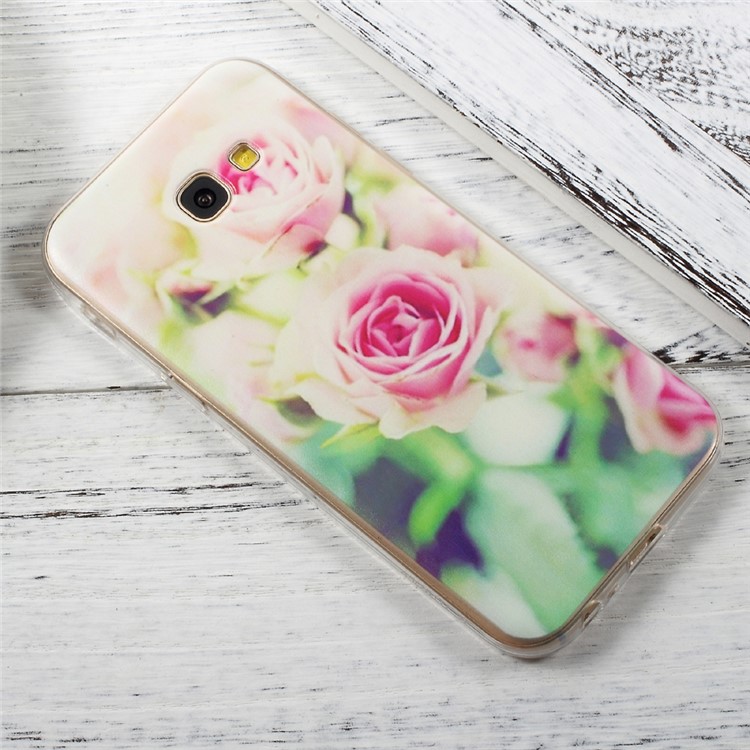For Samsung Galaxy A5 (2017) A520 Patterned Clear TPU Case Mobile Accessory - Beautiful Roses-2