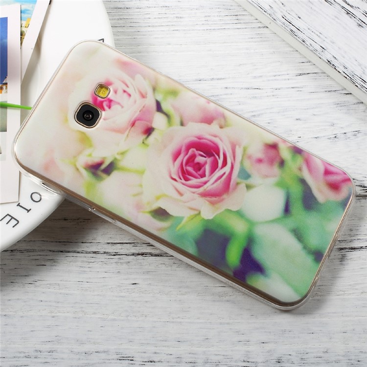 For Samsung Galaxy A5 (2017) A520 Patterned Clear TPU Case Mobile Accessory - Beautiful Roses-3