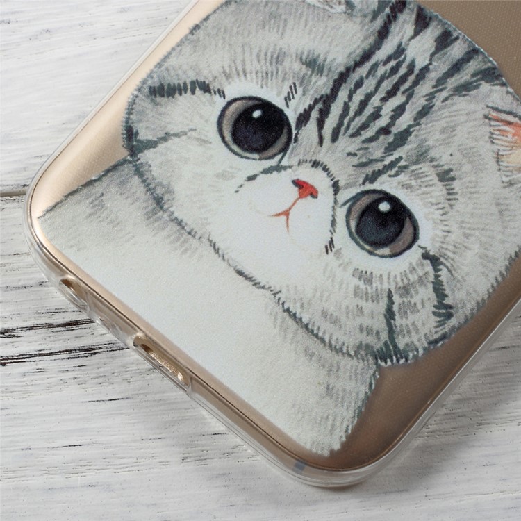 For Samsung Galaxy A5 (2017) A520 Patterned Clear Soft TPU Phone Case - Meow Cat-4