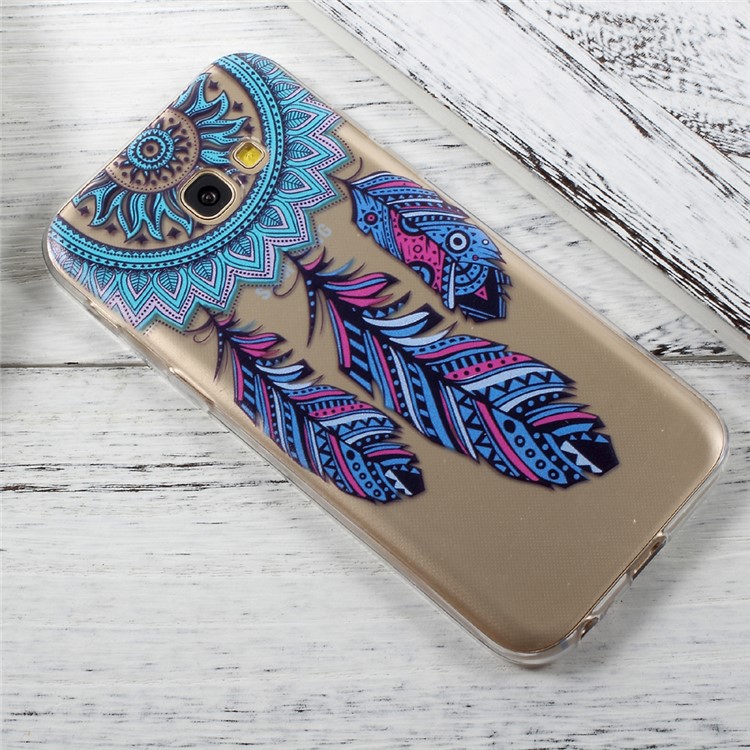 Patterned Clear TPU Jelly Cover Case for Samsung Galaxy A5 (2017) A520 - Tribal Feather Dreamcatcher-2