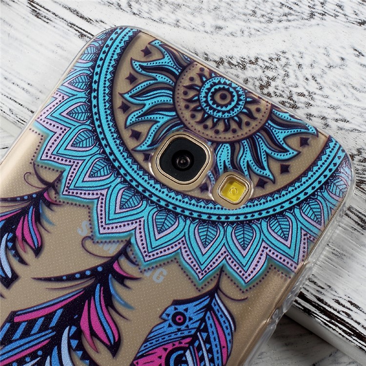 Patterned Clear TPU Jelly Cover Case for Samsung Galaxy A5 (2017) A520 - Tribal Feather Dreamcatcher-4