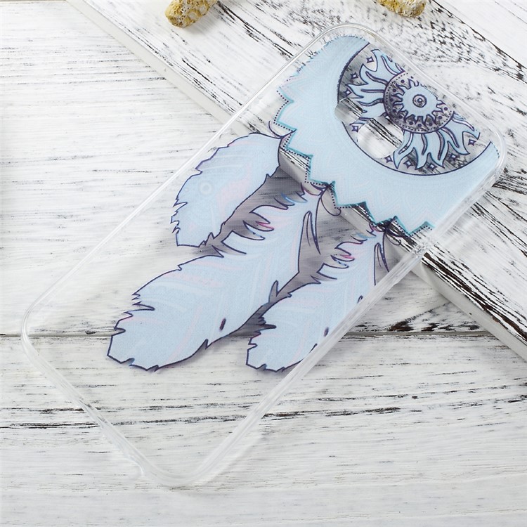 Patterned Clear TPU Jelly Cover Case for Samsung Galaxy A5 (2017) A520 - Tribal Feather Dreamcatcher-5