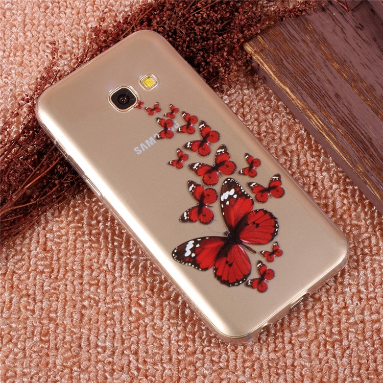 Patterned Ultra Thin TPU Cell Phone Shell for Samsung Galaxy A5 (2017) SM-A520F - Red Butterflies-3