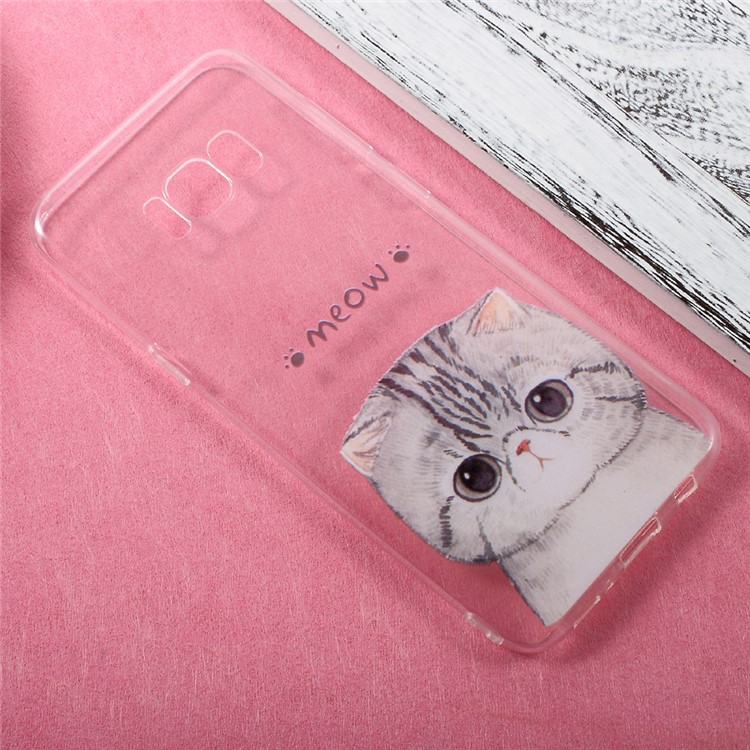 Ultra Thin Patterned TPU Cover Case for Samsung Galaxy S8 Plus - Cat Meow-2