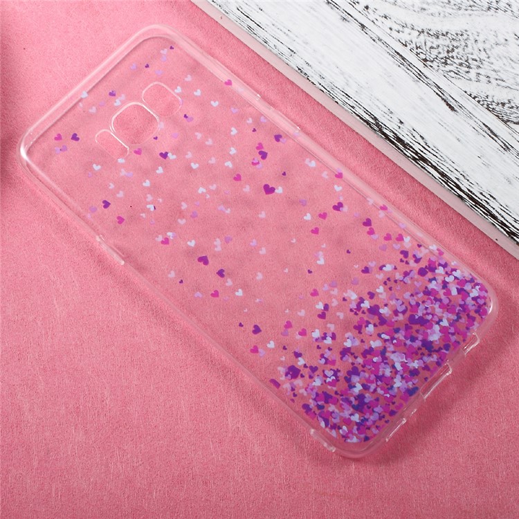 Ultra-thin Patterned TPU Back Cover for Samsung Galaxy S8 Plus - Purple Hearts-2