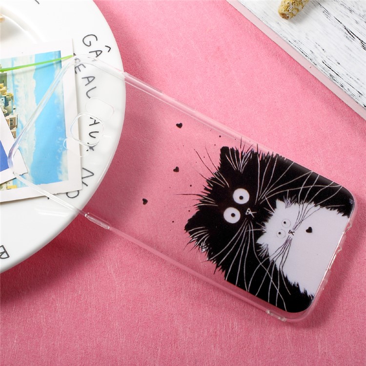 Ultra-thin Patterned TPU Mobile Casing for Samsung Galaxy S8 Plus - Black and White Cats-3