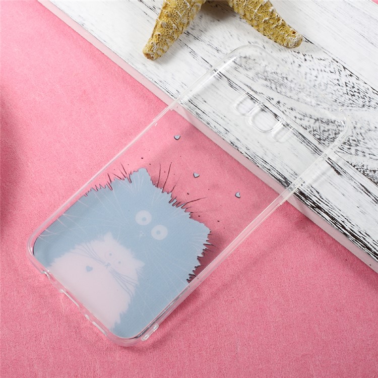 Ultra-thin Patterned TPU Mobile Casing for Samsung Galaxy S8 Plus - Black and White Cats-4
