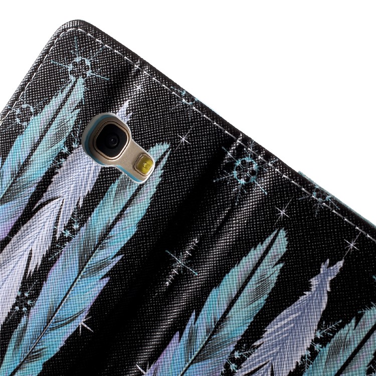 Pattern Printing Folio Leather Wallet Case for Samsung Galaxy A3 (2017) - Colorized Feather-6