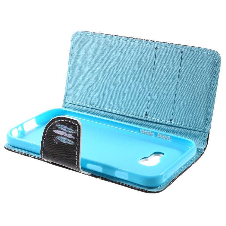 Pattern Printing Folio Leather Wallet Case for Samsung Galaxy A3 (2017) - Colorized Feather-9