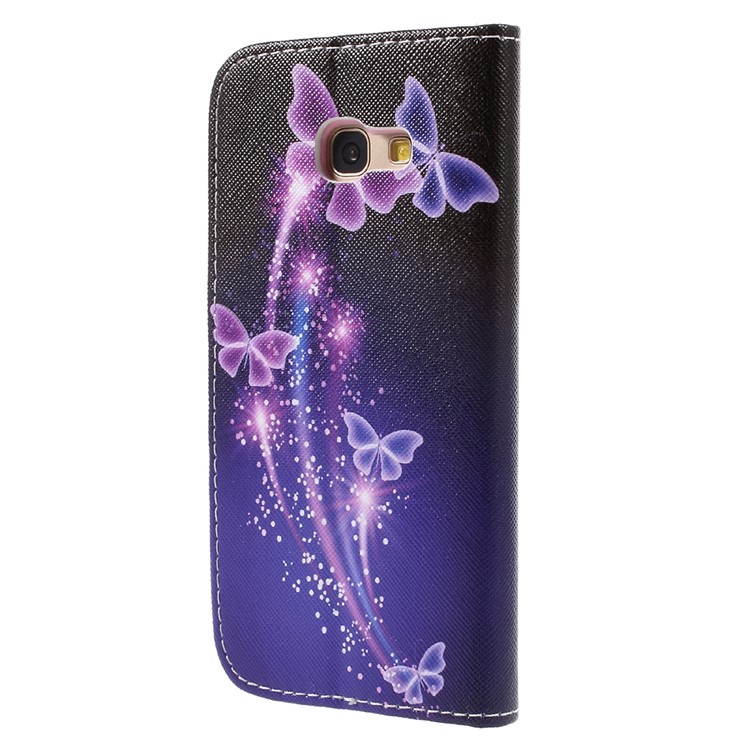 Pattern Printing Leather Wallet Case for Samsung Galaxy A5 (2017) SM-A520F - Butterflies Pattern-2