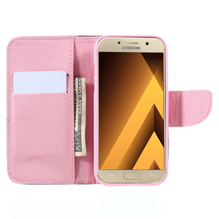 Pattern Printing Leather Wallet Case for Samsung Galaxy A5 (2017) SM-A520F - Butterflies Pattern-6