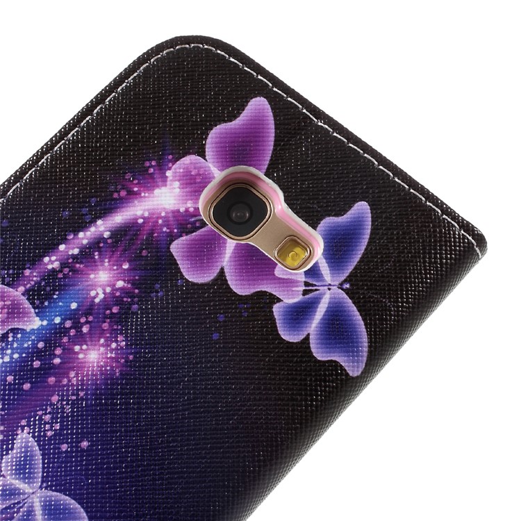 Pattern Printing Leather Wallet Case for Samsung Galaxy A5 (2017) SM-A520F - Butterflies Pattern-8