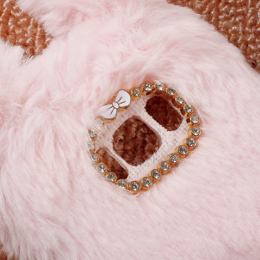 Bunny Design Rhinestone Furry TPU Phone Casing for Samsung Galaxy S8 - Pink-8