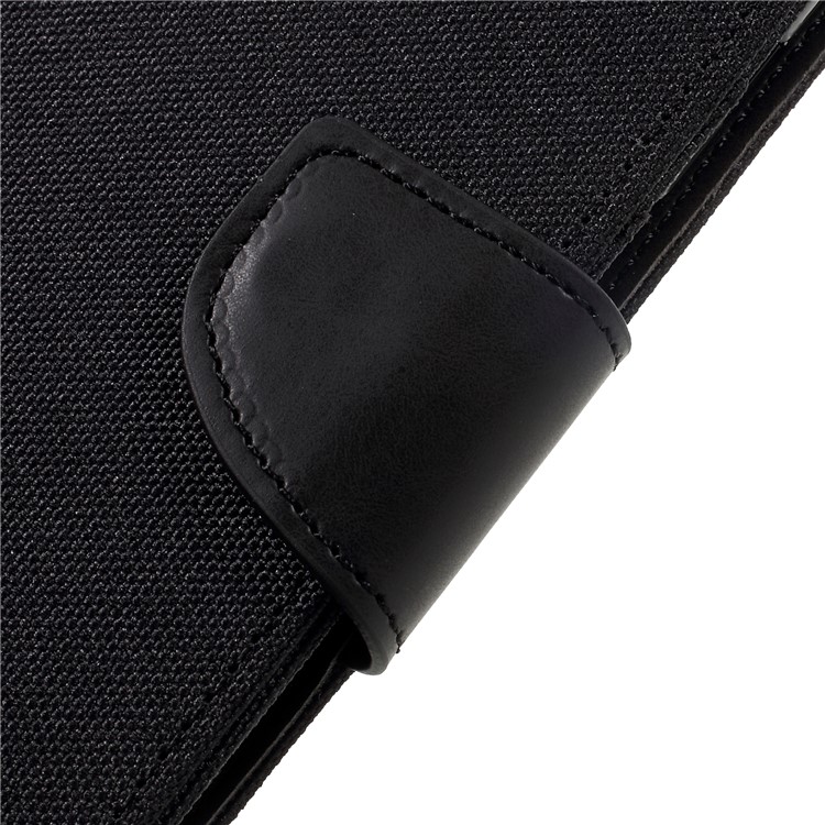 MERCURY GOOSPERY Canvas Diary Leather Case Wallet for Samsung Galaxy A3 (2017) - Black-11