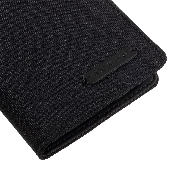 MERCURY GOOSPERY Canvas Diary Leather Case Wallet for Samsung Galaxy A3 (2017) - Black-9