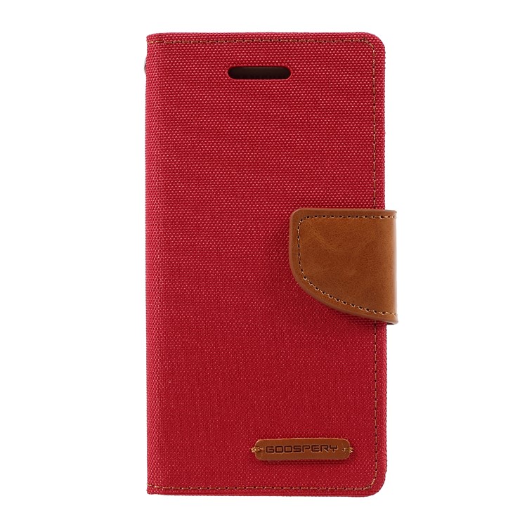 MERCURY GOOSPERY Canvas Ledertasche Brieftasche Stehen Für Samsung Galaxy A3 (2017) - Rot-1