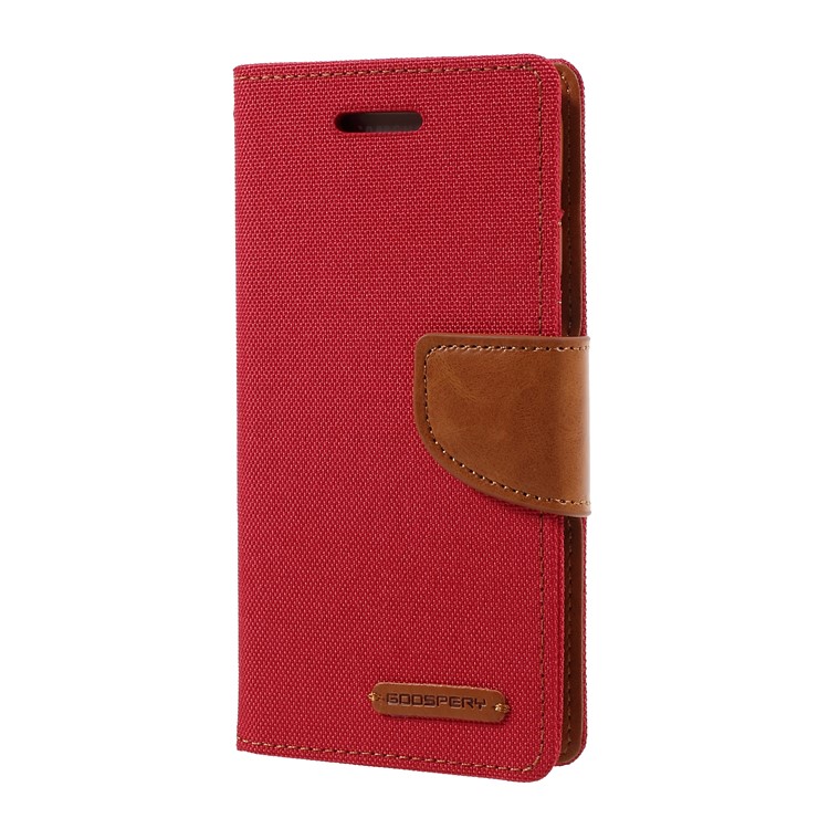 MERCURY GOOSPERY Canvas Ledertasche Brieftasche Stehen Für Samsung Galaxy A3 (2017) - Rot-2