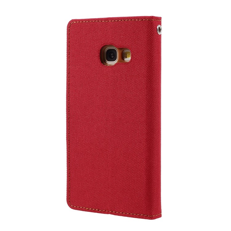 MERCURY GOOSPERY Canvas Ledertasche Brieftasche Stehen Für Samsung Galaxy A3 (2017) - Rot-3