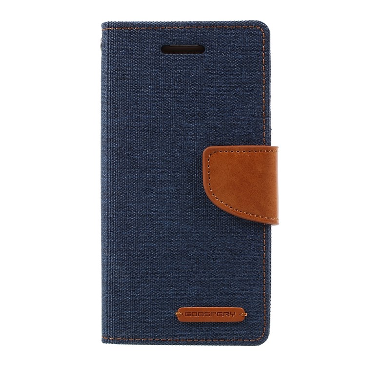 MERCURY GOOSPERY Canvas Diary PU Leather Case for Samsung Galaxy A3 (2017) - Dark Blue-1