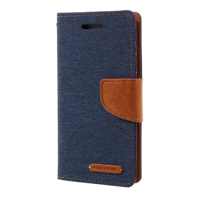 MERCURY GOOSPERY Canvas Diary PU Leather Case for Samsung Galaxy A3 (2017) - Dark Blue-2