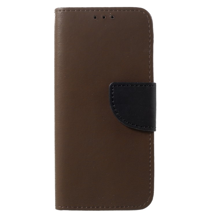 

For Samsung Galaxy S8 Stone Grain Flip Leather Wallet Cover with Strap - Brown