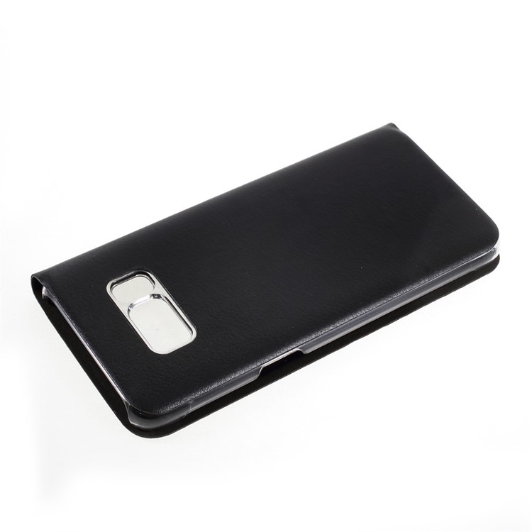 View Window Leather Mobile Phone Case for Samsung Galaxy S8 - Black-4