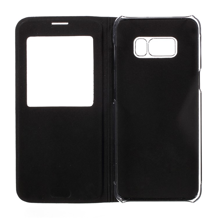View Window Leather Mobile Phone Case for Samsung Galaxy S8 - Black-5