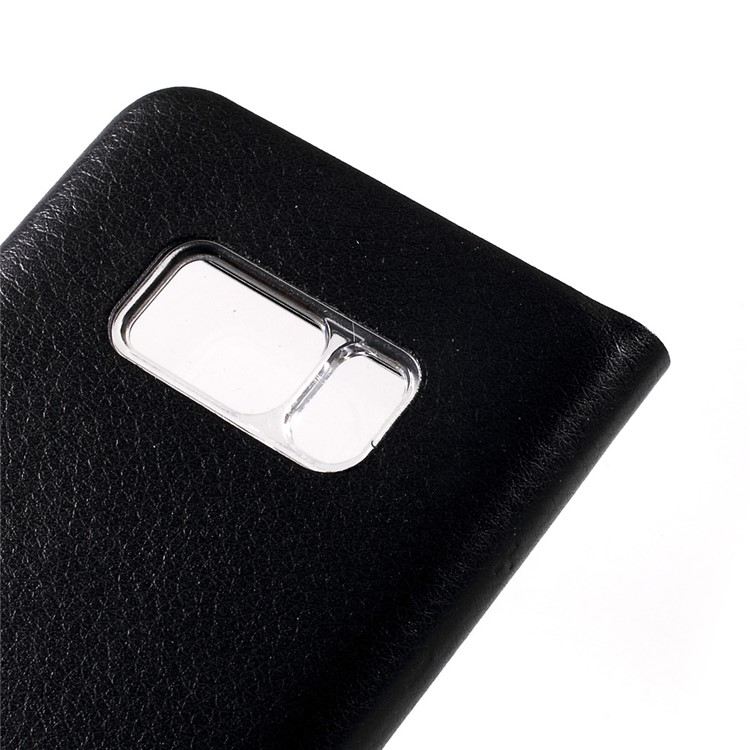 View Window Leather Mobile Phone Case for Samsung Galaxy S8 - Black-7