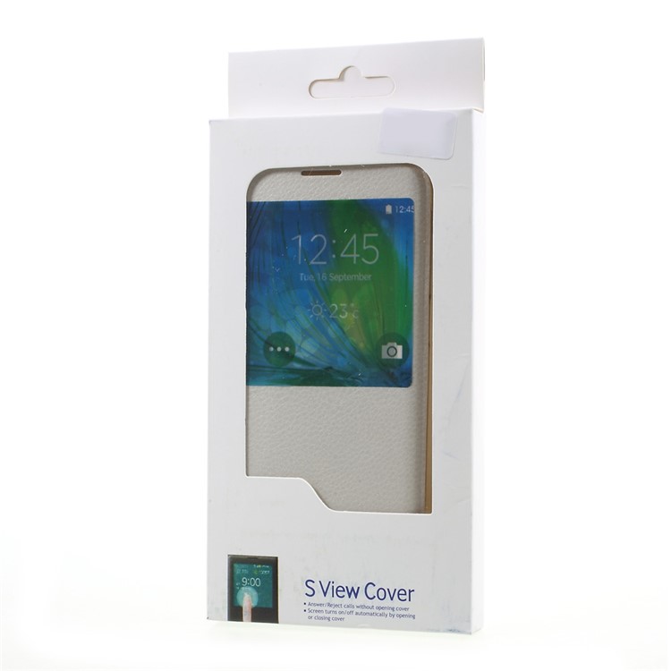 Clear PC View Window Leather Case Accessory for Samsung Galaxy S8 - White-6