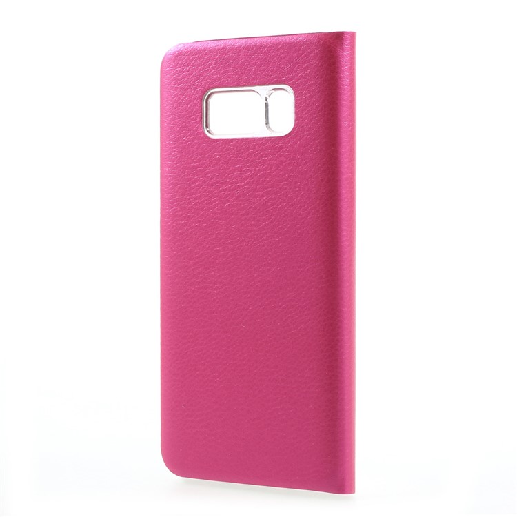 View Window Leather Mobile Phone Case for Samsung Galaxy S8 - Rose-3