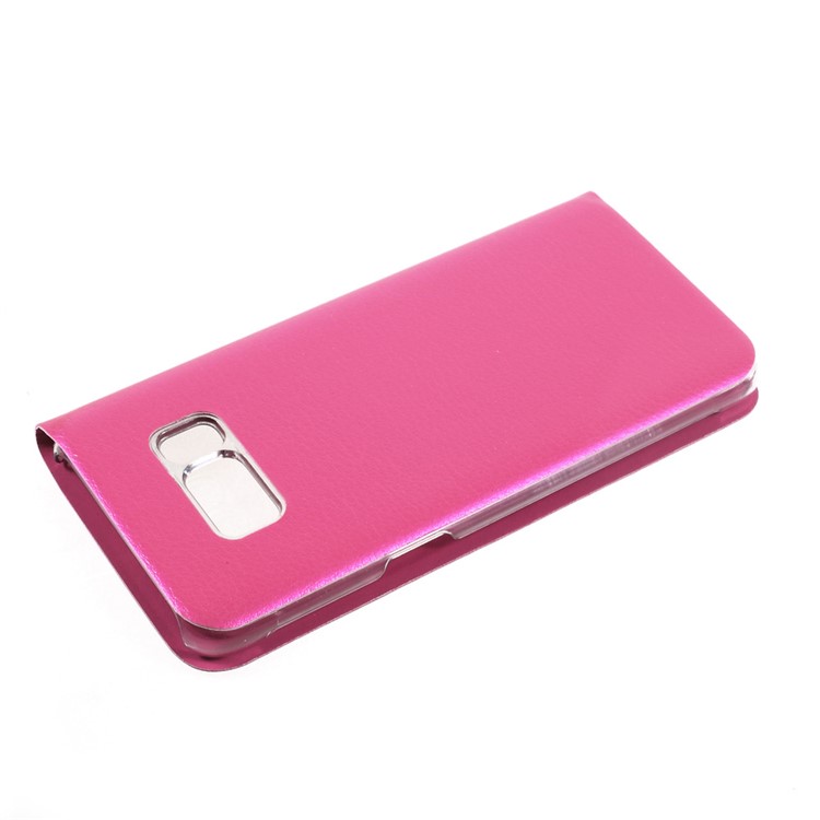 View Window Leather Mobile Phone Case for Samsung Galaxy S8 - Rose-4