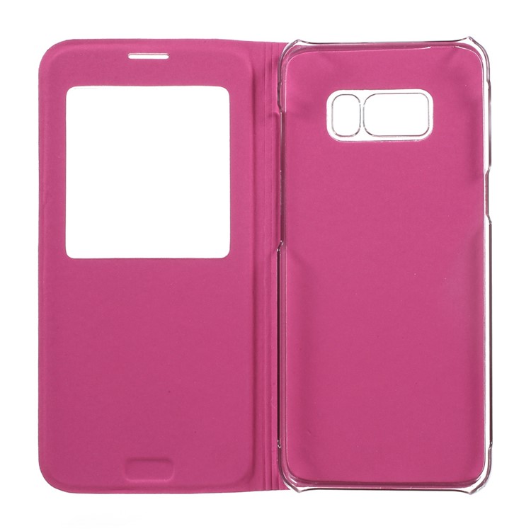 View Window Leather Mobile Phone Case for Samsung Galaxy S8 - Rose-5