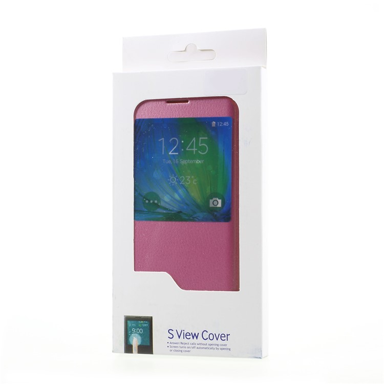 View Window Leather Mobile Phone Cover Case for Samsung Galaxy S8 - Pink-6
