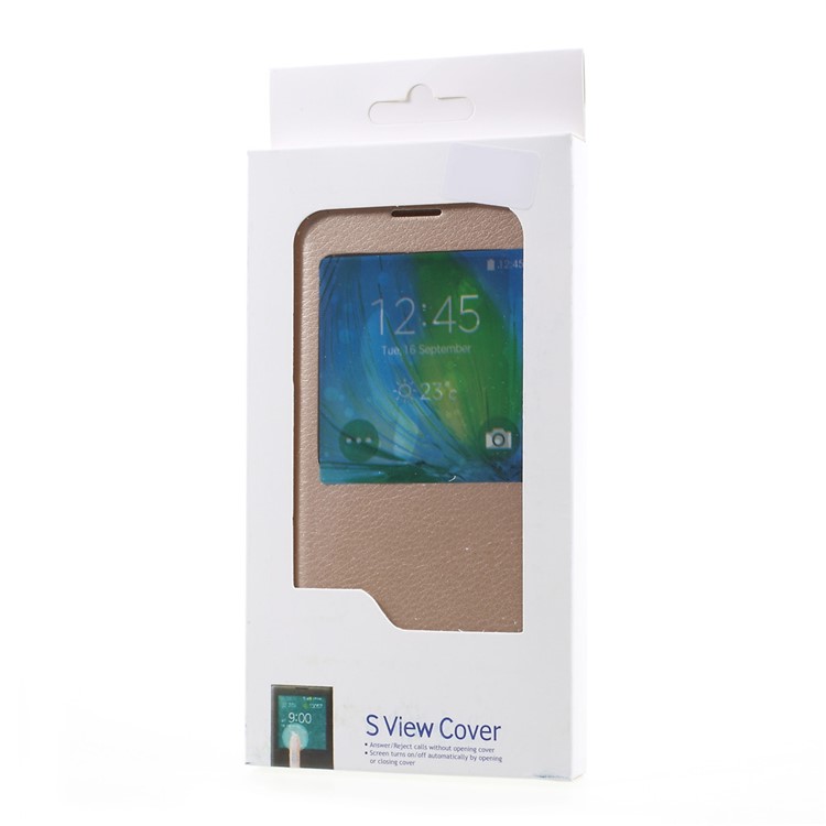 Clear PC View Window Leather Mobile Cover for Samsung Galaxy S8 - Gold-6