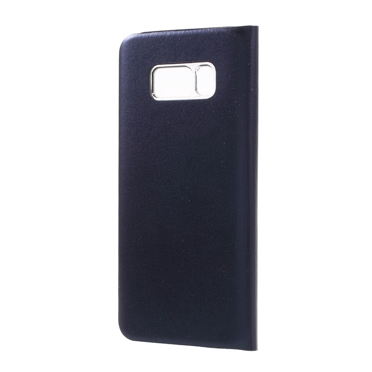 View Window Leather Mobile Shell for Samsung Galaxy S8 Plus - Dark Blue-3