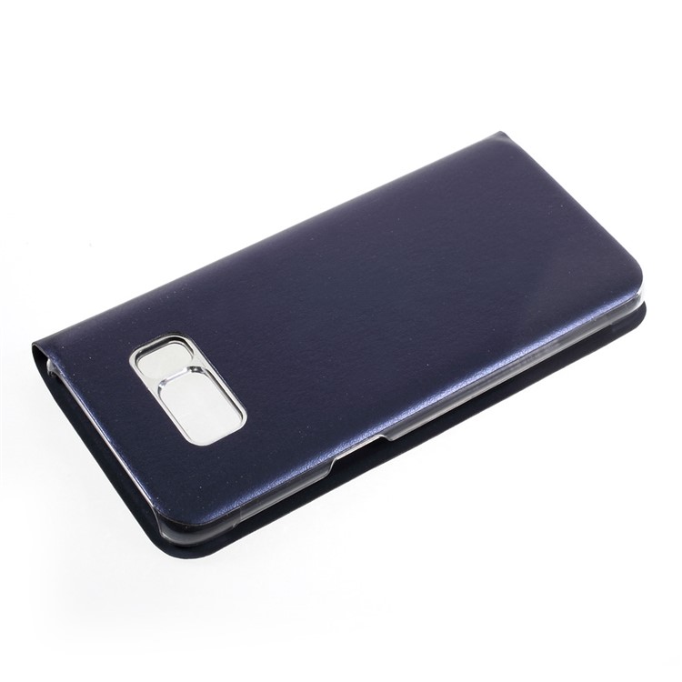 View Window Leather Mobile Shell for Samsung Galaxy S8 Plus - Dark Blue-4