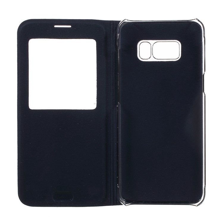 View Window Leather Mobile Shell for Samsung Galaxy S8 Plus - Dark Blue-5