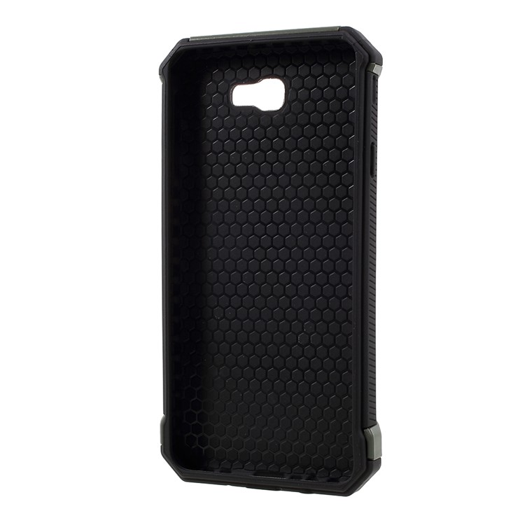 For Samsung Galaxy J7 Prime/On7 2016 Camouflage Leather Coated PC TPU Hybrid Phone Cover - Army Green-4