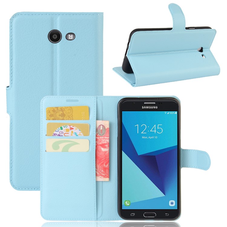 

Lychee Skin Stand Leather Wallet Case for Samsung Galaxy J7 (2017) - Baby Blue